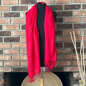 Red Tassel Scarf
